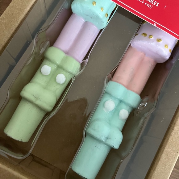 Martha Stewart Pastel Nutcracker Taper Candles New 12” Set of 2 - Picture 6 of 8